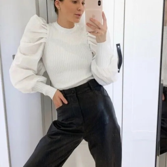 ZARA COMBINATION KNIT TOP SIZE M           🌸Bloggers Favorite🌸 - Picture 4 of 14